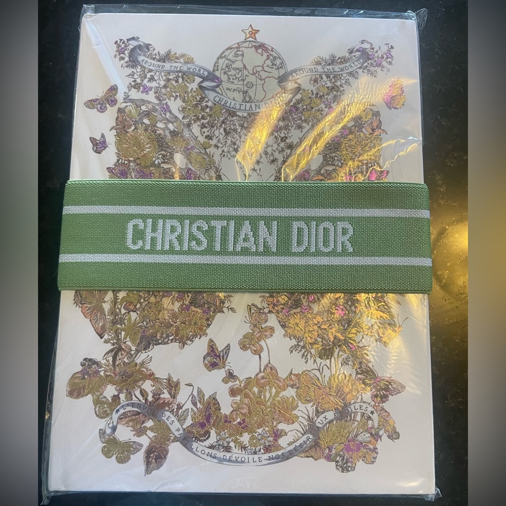 NEW in Bag Christian Dior Decorative Lined VIP Notebook with Green CD Ba… - Picture 1 of 8